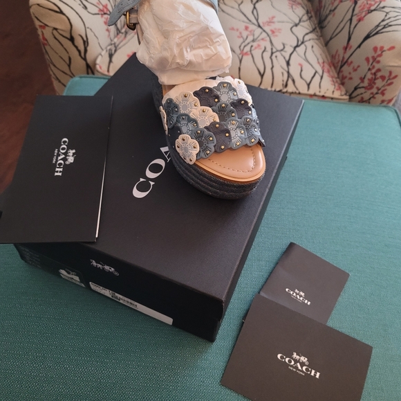 NWT Coach Jess Tea Rose 🌹 Esp Sandals Sz 7.5B - Picture 6 of 13